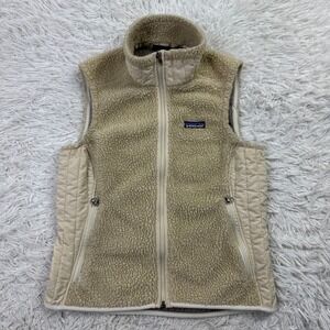 Patagonia Vest Womens Medium Natural Beige Retro-X Fleece Full Zip Pockets M